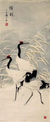  Lotus and Cranes Resplendent Composition with Delicate Brushwork!